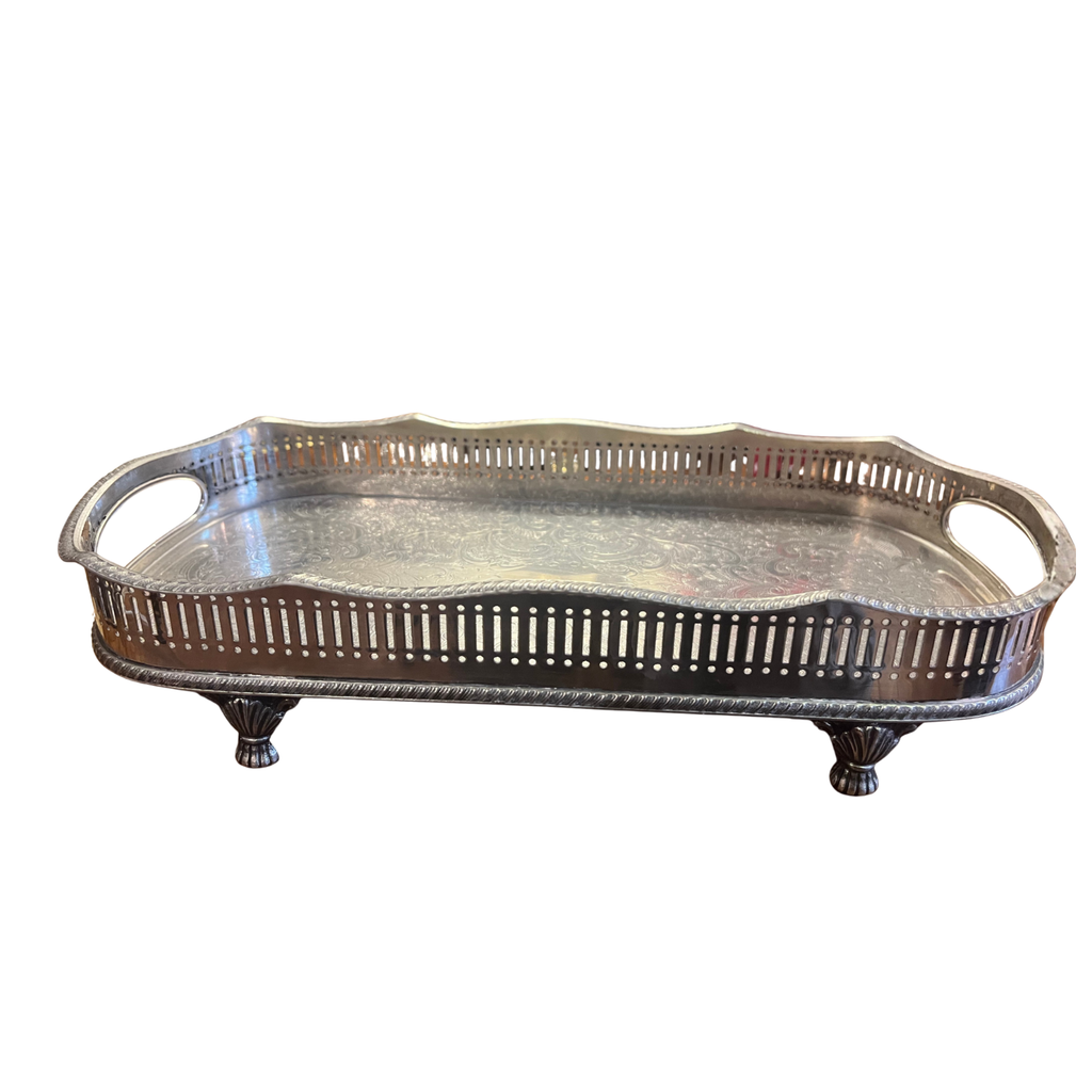 Premium Silver-Plated Decorative Serving Tray